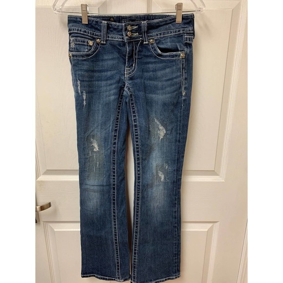Miss Me Juniors Ladies 27 Jeans Boot Distressed JP4009-2R FS Benefits Charity - Picture 1 of 11
